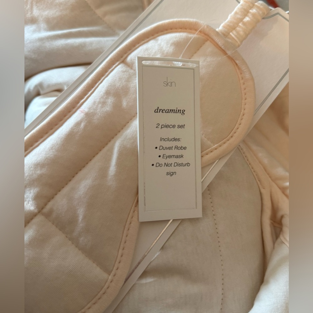 Skin Organic Cotton Quilted Robe – Pearl Pink (Style CJ88AK) - Picture 3 of 3